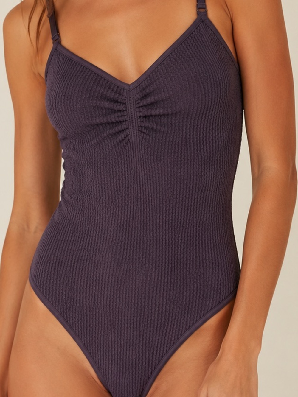 Intimately Free People Textured Sweetheart Neckline Thong Bodysuit